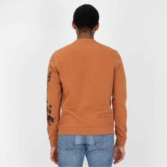 Blind Rooster Graphic Crewneck Sweatshirt Amber Brown Mushroom Caterpillar small - Picture 3 of 9